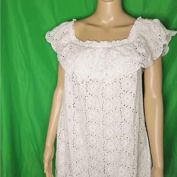 👌TORY BURCH broderie off the shoulder beach Coverup dress🔥 - Picture 10 of 13